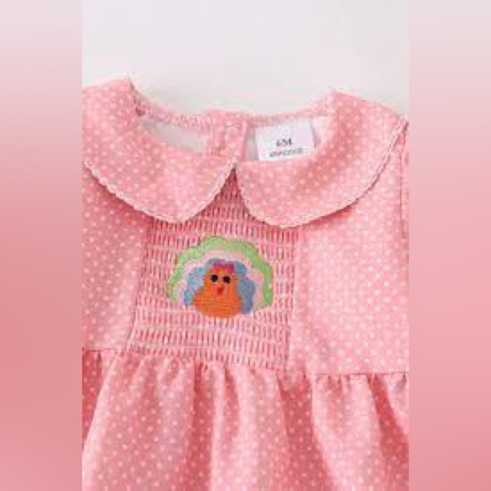 New adorable Turkey Smocked Romper Size 6M